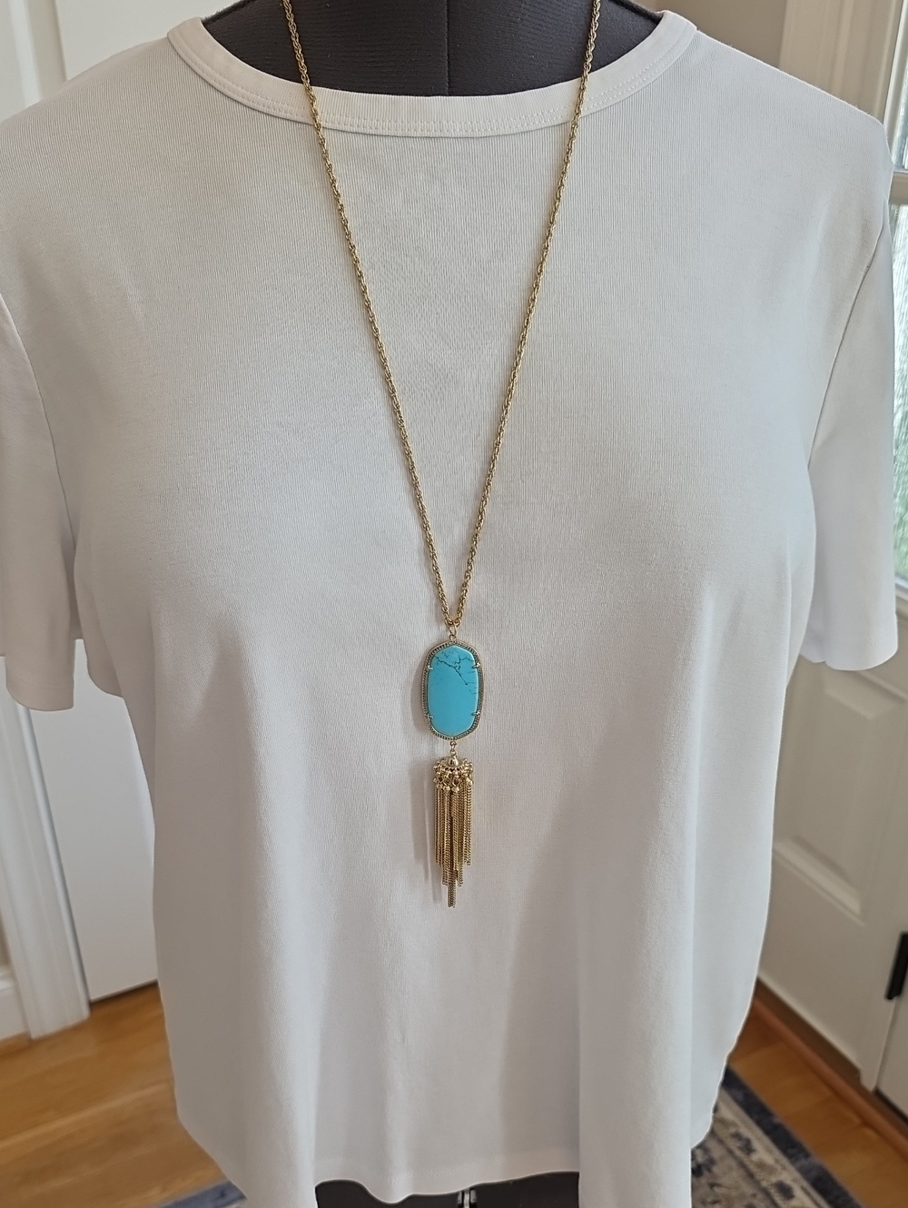 Kendra Scott Retired Rayne Long Tassel Colorful Statement Necklace